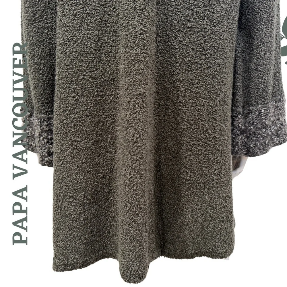 Papa Vancouver Asymmetrical Toggle Closure Boucle Knit Sweater Textured Charcoal - Picture 6 of 9